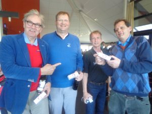 Winnaars bruto (70) v.l.n.r. Christophe de Jongh, Pieter Smit, Piet Janssen, Evert Meijer